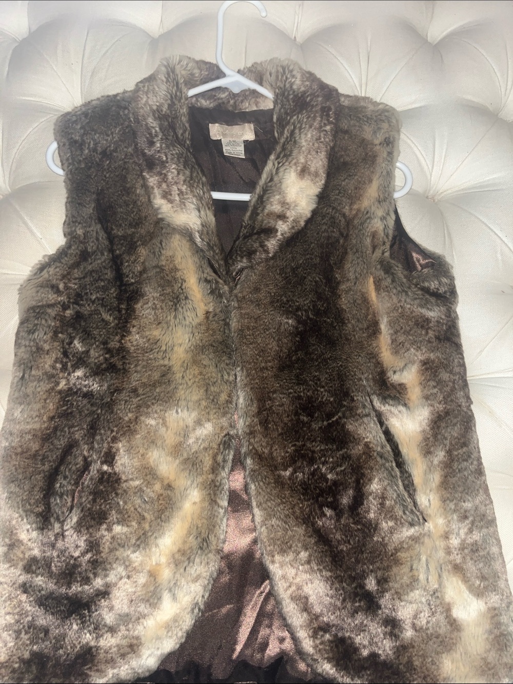 Faux Fur Vest - Brown